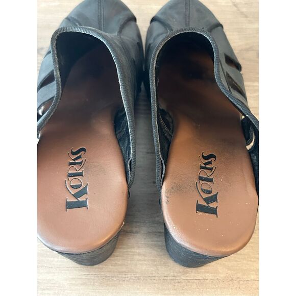 Korks by Kork-Ease Neneh black leather mules women's size 8 minimalist boho hipp - Picture 8 of 10